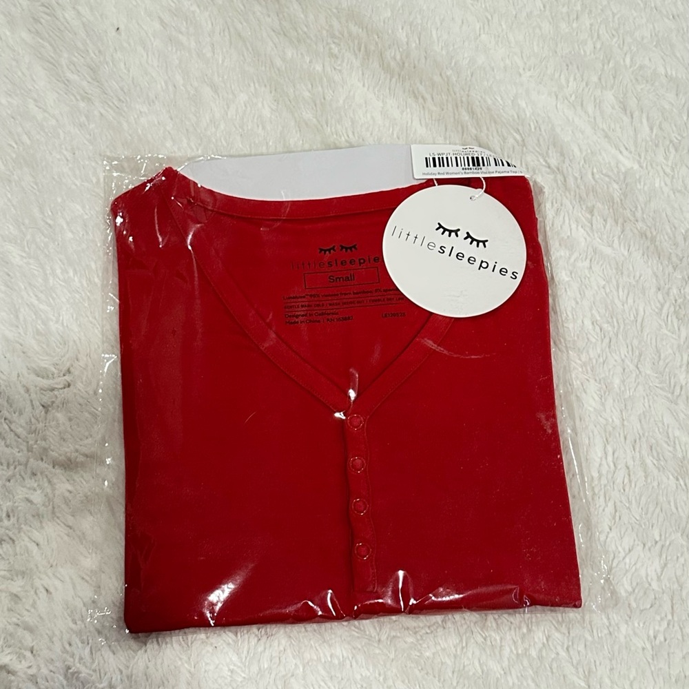 Little Sleepies Red Button-Up Sleep Top